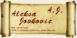 Aleksa Jovković vizit kartica